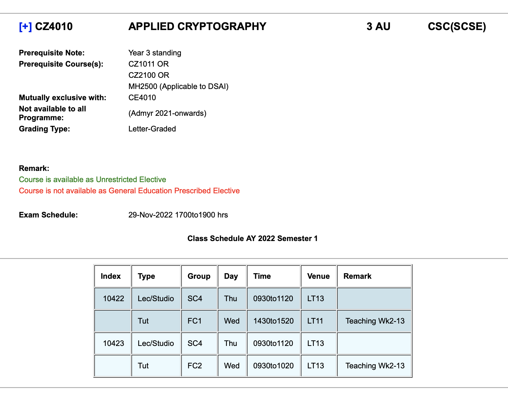 Course Info